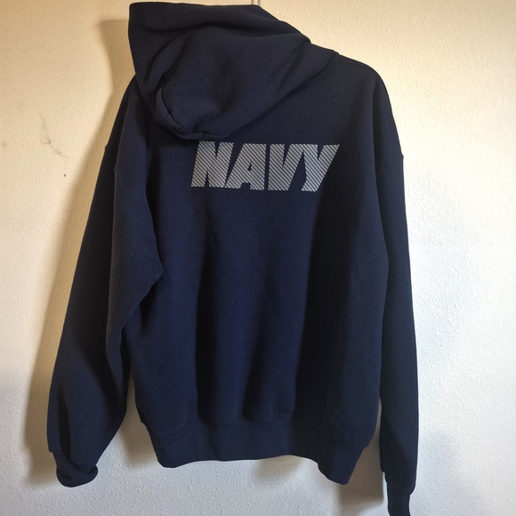 Navy Blue Hoodie with Logo - Picture 3 of 3